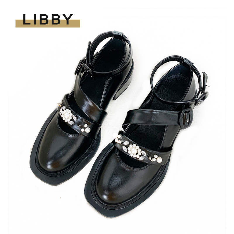 

2020 Punk Retro Black Women Pumps Chunky Heel Gladiator Stiletto Crystal Straps Valentine Shoes Woman Summer Boots Zapatos Mujer, Black 2