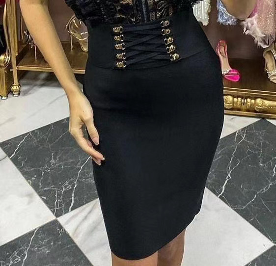 

High Street Women Summer Style Sexy Sequined Black Red White Bandage Skirt 2020 Designer Elegant Bodycon Pencil Skirt Faldas