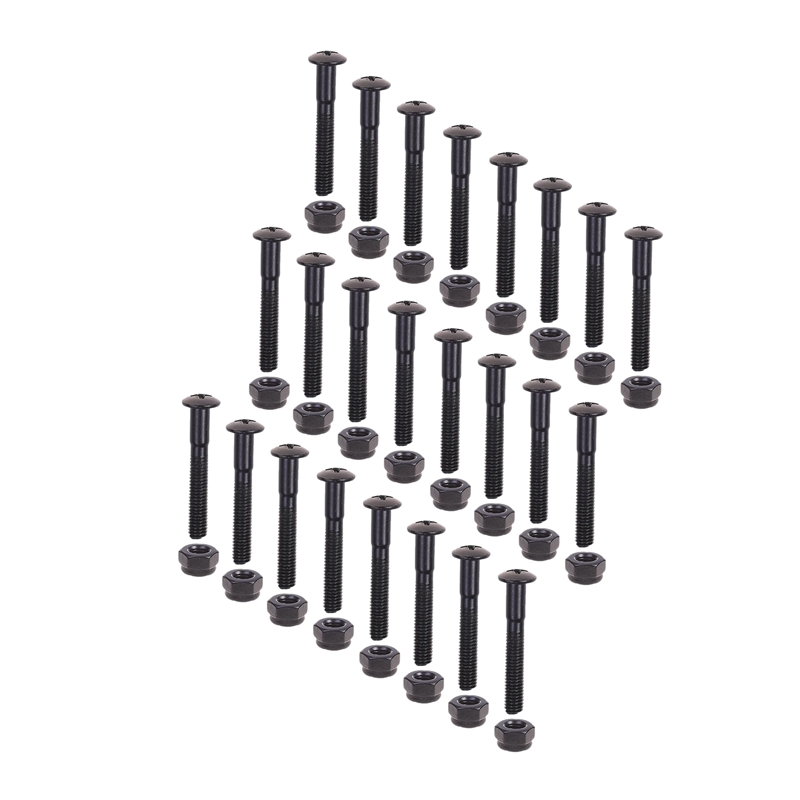 

ELOS-24 Pcs Longboard Skateboards Cruiser Hardware Screws Mounting Bolts Set (1.22inch, Black