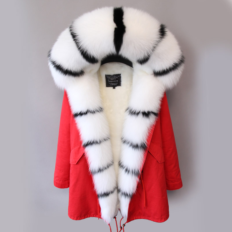 

Removable placket and midlength thin coat of 2020 new fur coat female parkas real fur hooded mink natural, Beige