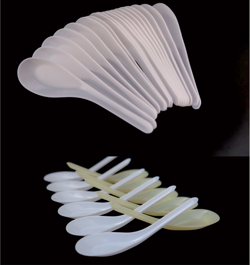 Wholesale Asian Soup Spoons Saimin Ramen White Plastic Spoon Outdoor