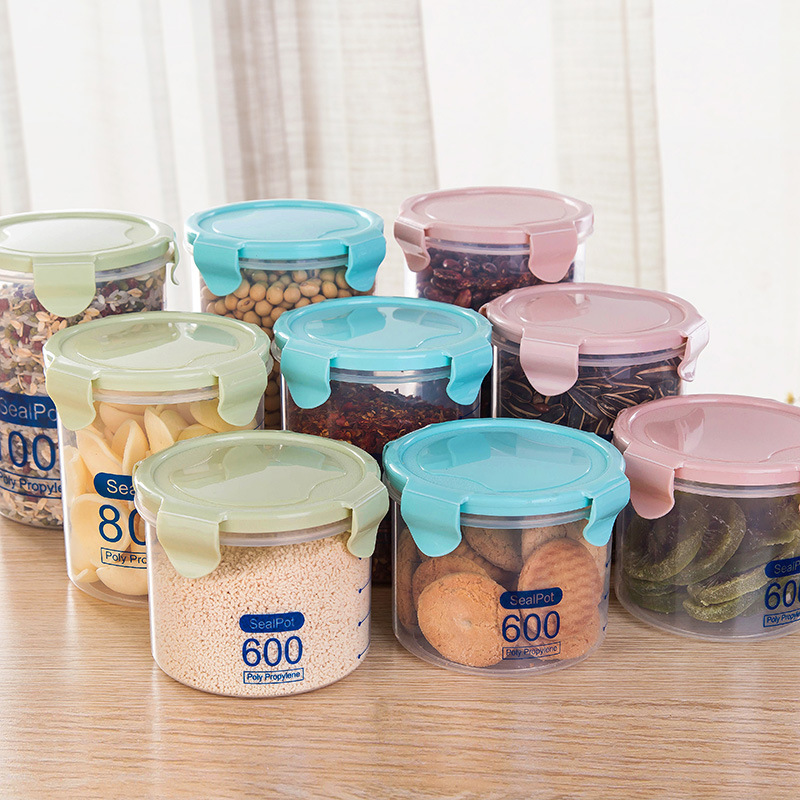 

Container Seal Pot Coffee Candy Storage Tank Practical Plastic Cereals Box Cookie Canister Jars Kitchen tools