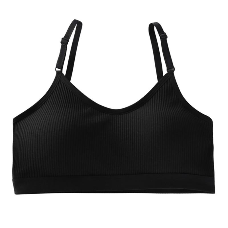 

Sports Bra Women Cup Ring-Free Sports Vest Bra Sexy Brassiere Cotton Ventilation Underwear &3JJ24, Black