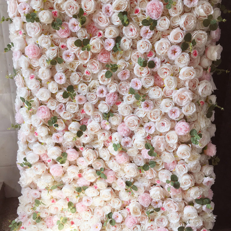 

SPR baby pink wall backdrops flower wall panels can roll up cloth base wedding occasion backdrop arrangement decorative florals, Blush pink