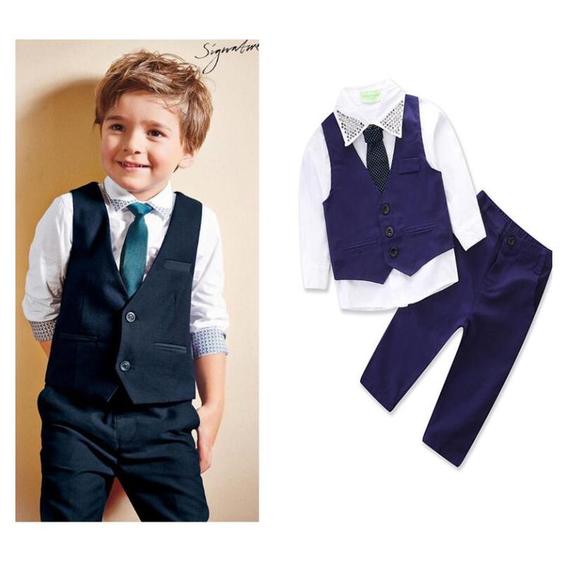 

Wedding Suit For Boys School Student Formal Dress Gentleman Kids Brand Waistcoat Shirt Pants Bowtie 4Pcs ceremony Costumes, Picture