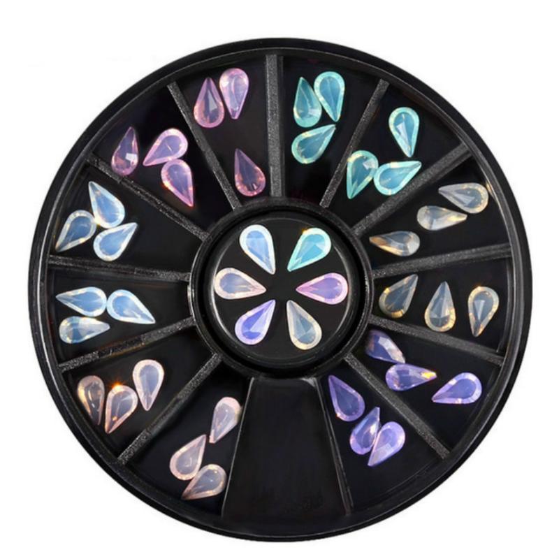 

LOLEDE Mixed Round Stone Nail Rhinestone Small Irregular Beads Manicure 3D Nail Art Decoration In Wheel Accessories 4444