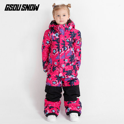 

Winter Kids One Piece Suit Girls Skiing Suit Snowboard Overall Windproof Waterproof Outdoor Sport Wear Boys Skiing Clothing, Color 1