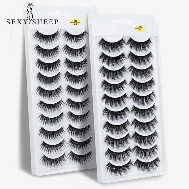 

SEXYSHEEP 10 Pairs 3D Mink lashes False Eyelashes Natural/Thick Long 10-15mm Eye Lashes Wispy Makeup Beauty Extension Tools