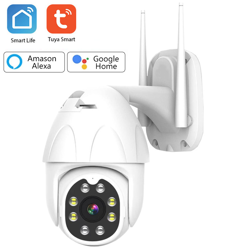 

Tuya Smart Life Google Alexa PTZ 1080P 2MP HD Waterproof Outdoor Wifi IP Camera WiFi Security Camera IR Cam Speed dome P2P Onvif