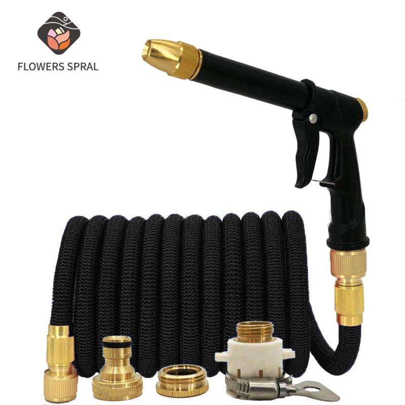 

High Pressure Water Gun Hose Garden Irrigation Hose Magic Automatic Washer Nozzle For Vegetable Garden, Dark green hose