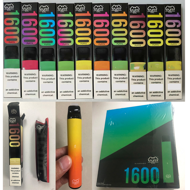 

Puff Bar XXL 1600puffs Disposable Vape Pen Starter Kit Longest-lasting Disposable Device Vaporizer E cigarette Vape Puff bars vapor