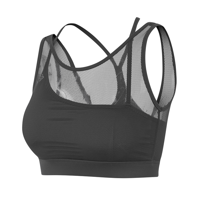 

Top women workout sport bra black yoga suit Quick Dry Fitness Wear skin Gray color WT008, Grey