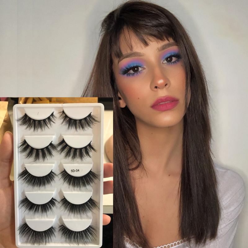 

5 Pairs Mixed Styles 3D Mink Hair False Eyelashes Handmade Natural Long Eyelash Wispy Fluffy Multilayer Lashes Reusable