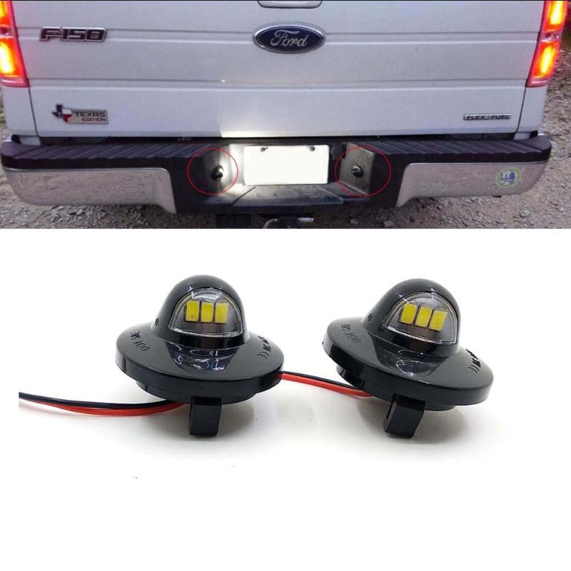 

2PCS LED License Plate Light Lamp for Mark LT F550 F450 F350 F250 F150 Ranger Bronco Expedition Excursion, As pic