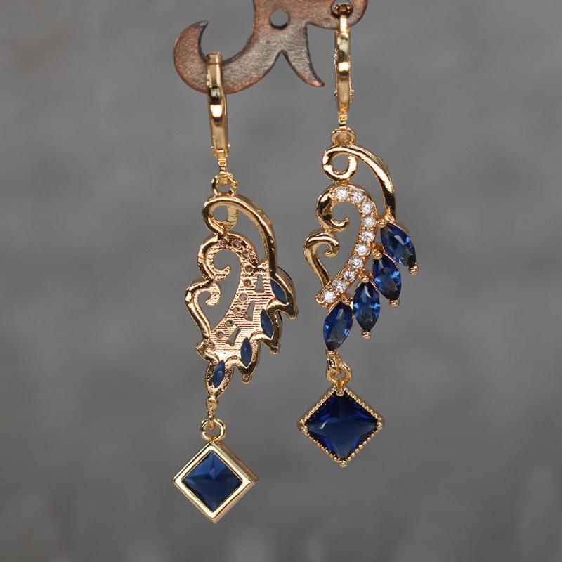 

Luxury Drop Earrings for Women's Dangle earrings Gold Filled Earring Red leaf Drop Zircon Trendy Jewelry for Wedding accessories