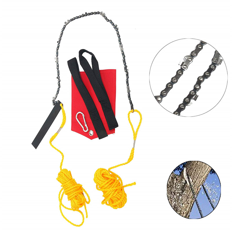 

Hand Zipper Saw Rope-and-Chain Saw High Reach Limb Hand Chain Saw-Comes with Ropes Throwing Weight Pouch Bag Woodworking Tools