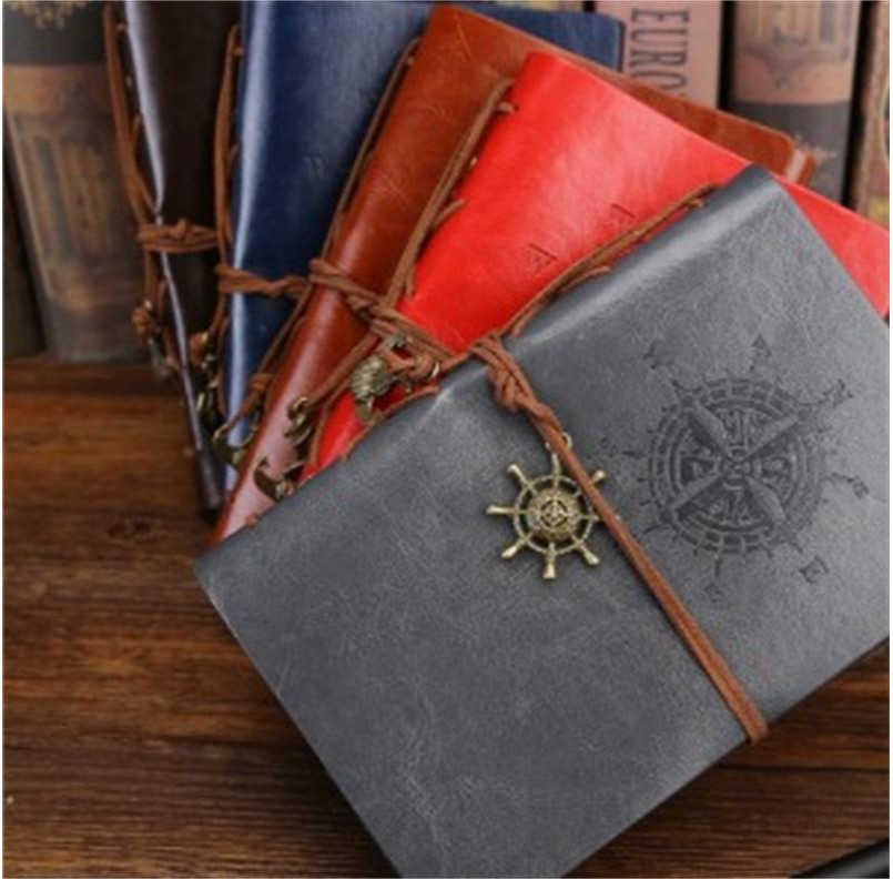

Retro Kraft Papers Nautical Notebook Compass Loose Leaf Bundled Notepads Exquisite Travel Office Multi Colour Rectangle Notebooks 5 6lq G2