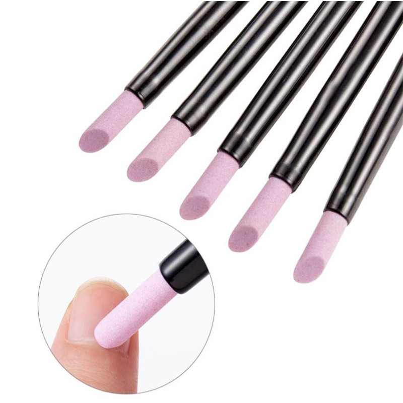 

1pc/5pcs Quartz Stone Scrub Pen Cuticle Remover Pusher Trimmer Dead Skin Remover Black Professional Nail Art Care Tool