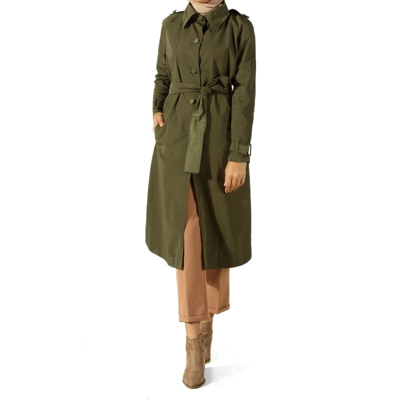 

RAGLAN SLEEVE TRENCH COAT, Tan;black