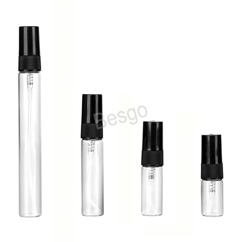 

Portable Clear Empty Perfume Bottles 2ml 5 ml 10ml Glass Perfume Spray Bottle Cosmetic Containers With Atomizer Spray Bottles BH2740 TQQ