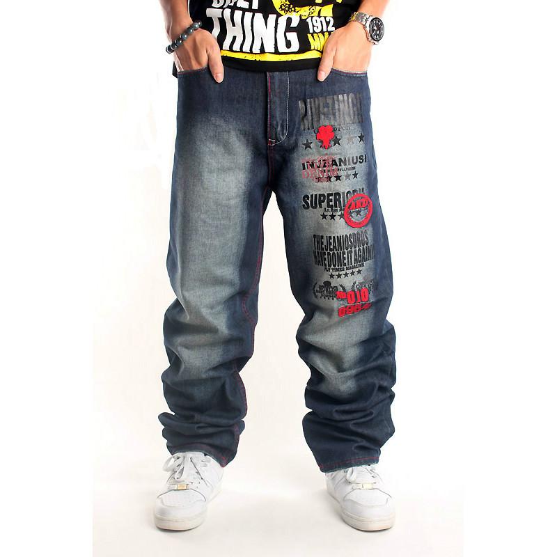 

Hot Sales 2020 Mens Original Design Full Length Baggy Jeans Man's Denim Hip Hop Skateboard Embroidery Jeans High Street Pants, Blue