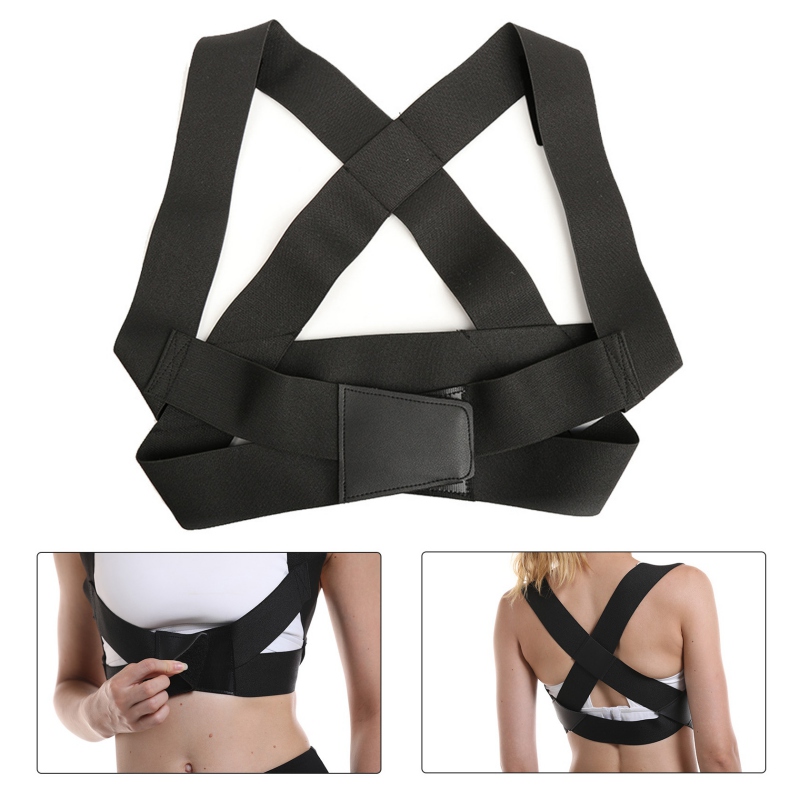 

DSGS Ladies Women Adjustable Shoulder Back Posture Corrector Chest Brace Support Belt-Black, Kh1580a