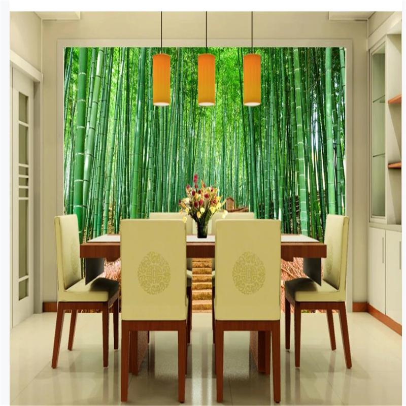 

Custom beautiful scenery wallpapers Decorative painting of bamboo wallpapers landscape background wall, As pic