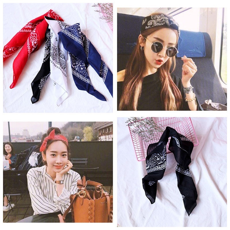 

Fashion Print Bow Headband Ins Retro Fashion Personality Square Hair Accessories
