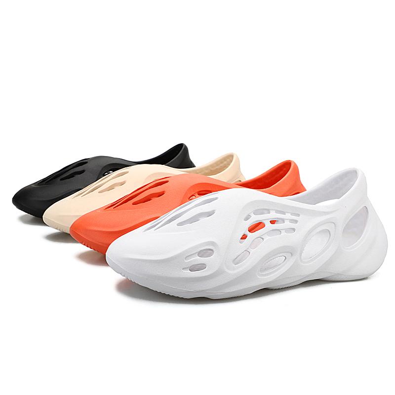 

Cheap Foam runner kanye west clog sandal triple black white slipper women mens tainers designer beach sandals slip-on shoes, 2121 white