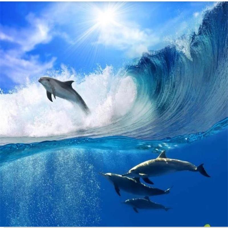 

3d stereoscopic wallpaper 3d murals wallpaper for living room Ocean wallpapers background wall, As pic