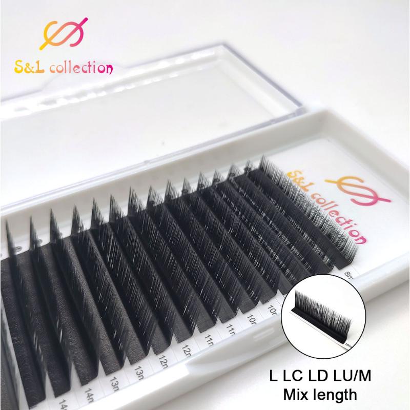 

L//LC/LD/M curl Mix L Lash,L Eyelash,L Curl Eyelash Extension Individual Soft Lashes 8-15mm Faux Mink Eyelashes Extension
