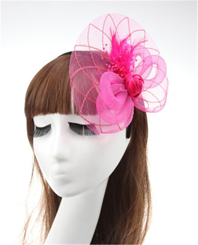 

Women Headband Bridesmaid Sweet Yarn Feather ears Solid Hairband Hair Accessories Flower Head wrap Wholesale Marriage