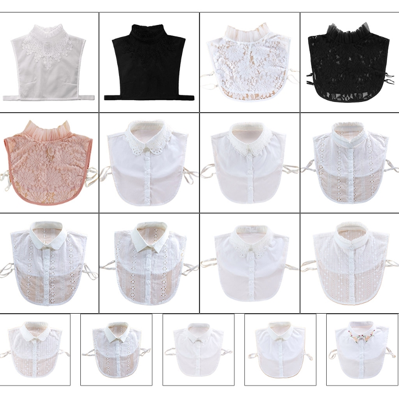 

17 Styles Women Girls Autumn Vintage Ruffles Stand Lapel Fake Collar Detachable Blouse Half Shirts Choker Necklace Sweater Vest