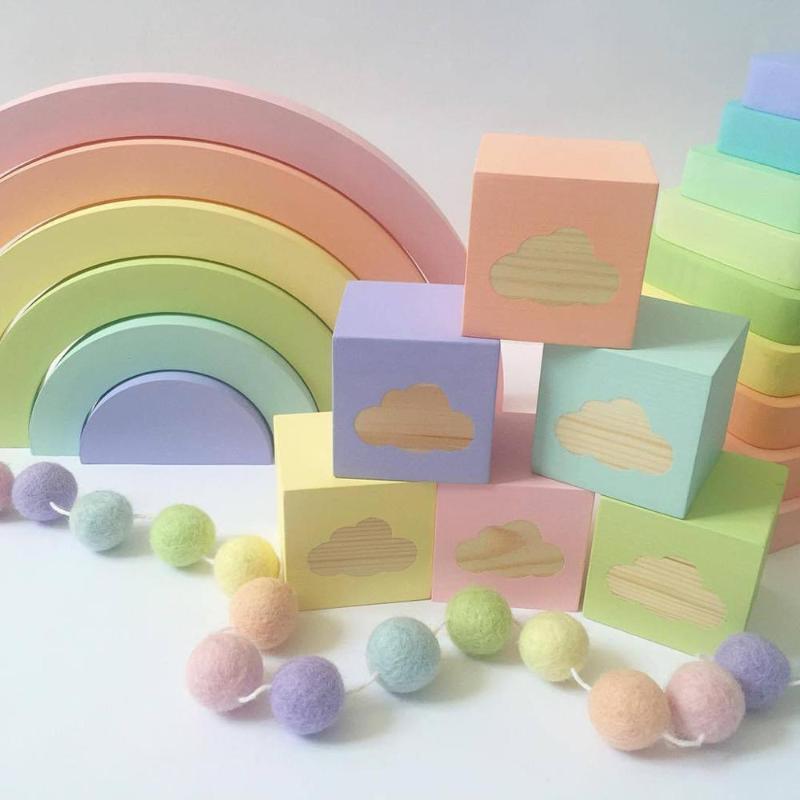 

Home Decoration Clouds Square Cube Solid Wood Personality Baby Photo Props Children Products