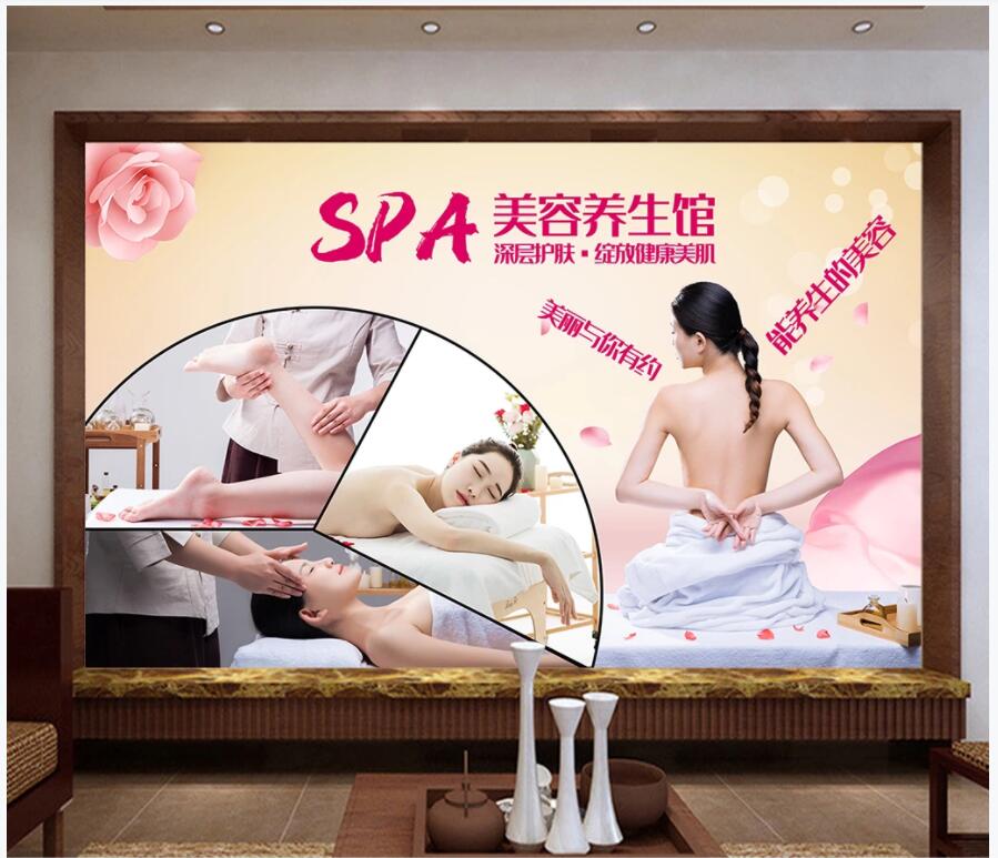 

custom photo wallpaper 3d mural on the wall Beauty health massage SPA health hall tooling home decor wallpaper in the living room, Non-woven wallpaper