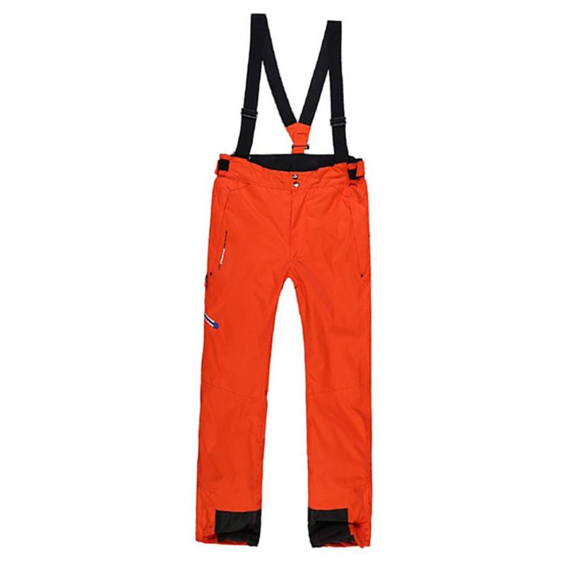 

Men's Thick Warm Winter Snow Ski Trousers Bib Pants Waterproof Windproof, Orange