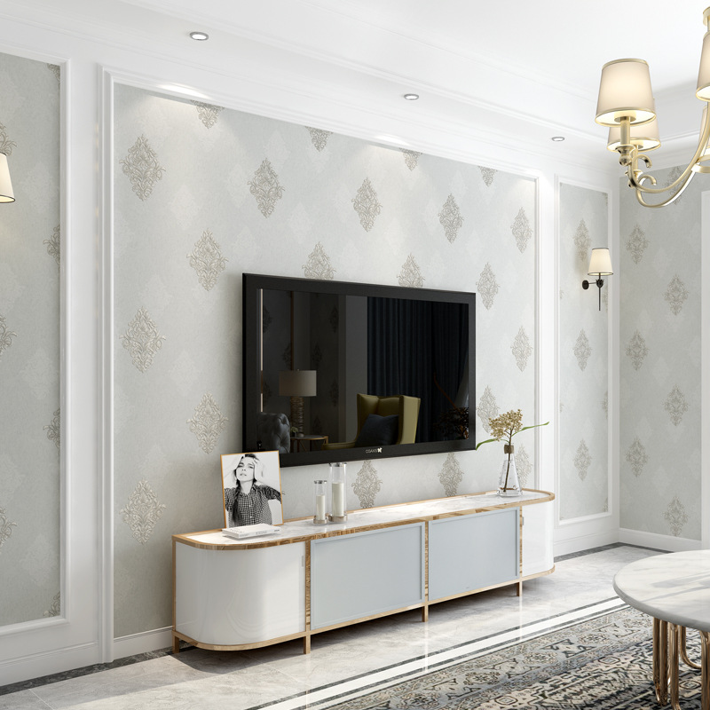 

Roll wallpaper Fine embossed living room bedroom wallpaper 3D simple European style non woven home decoration W134, 1041