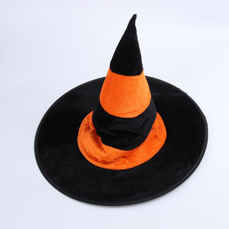 

Halloween Witch Hat Led Colored Glowing Witch Hat Halloween Props Party Holder Accessories for Party (Black Orange