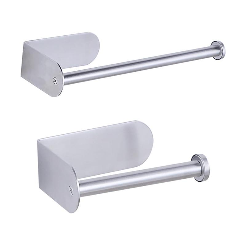 

Toilet Roll Holder Self Adhesive Toilet Paper Holder For Kitchen Bathroom Stick On Wall Stainless Steel Brushed Paper