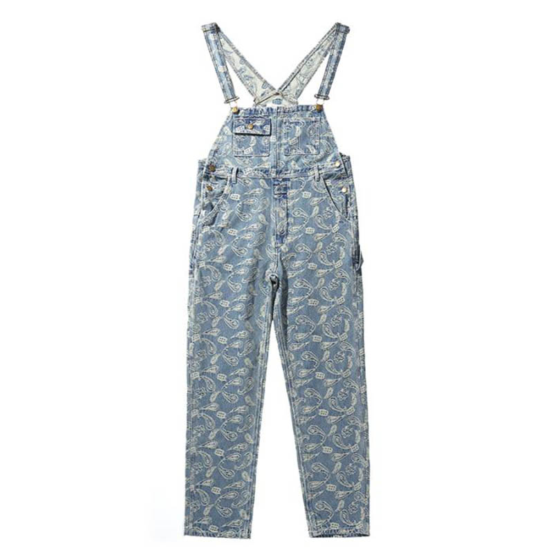 

Mcikkny Fashion Men' Denim Bib Overalls Hip Hop Multi-pockets Jeans Jumpsuit For Male Suspender Pants Embroidered Size -2XL, Blue