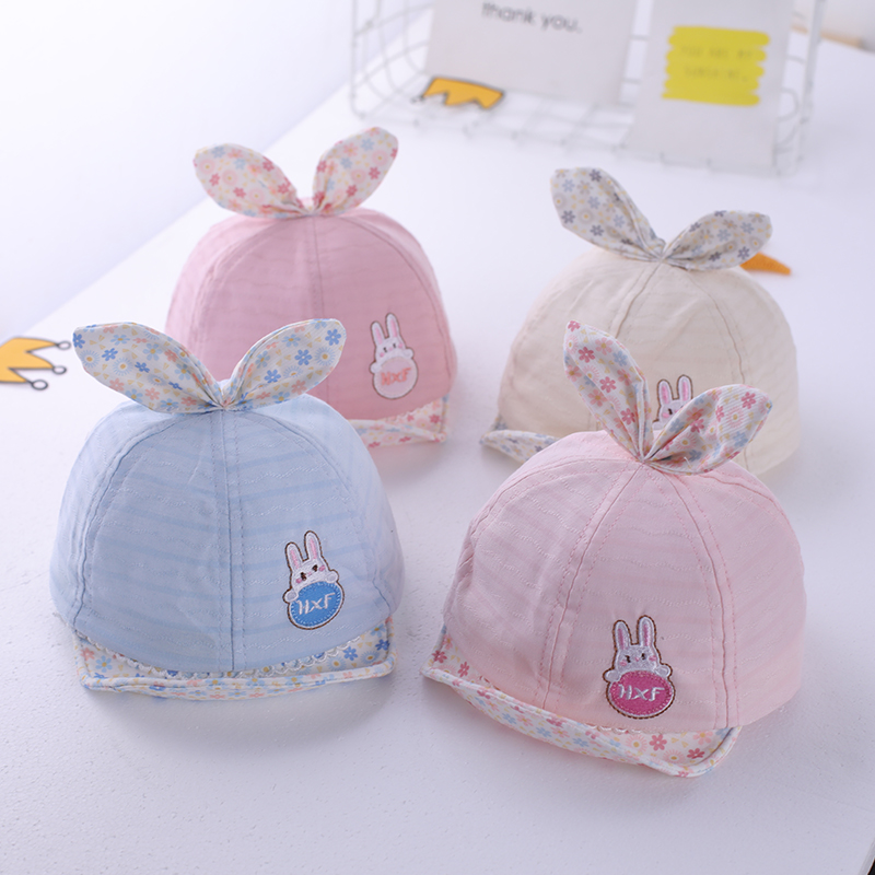 

Baby hat spring and summer cap princess cute cotton thin sun hat, Blue