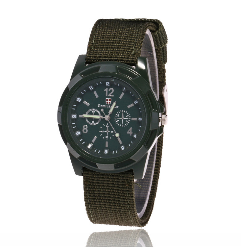 

new arrivals timelimited designers popular nylon woven cloth strap watch gemiusarmy army style watch mens outdoor sports student wristwatch, Green