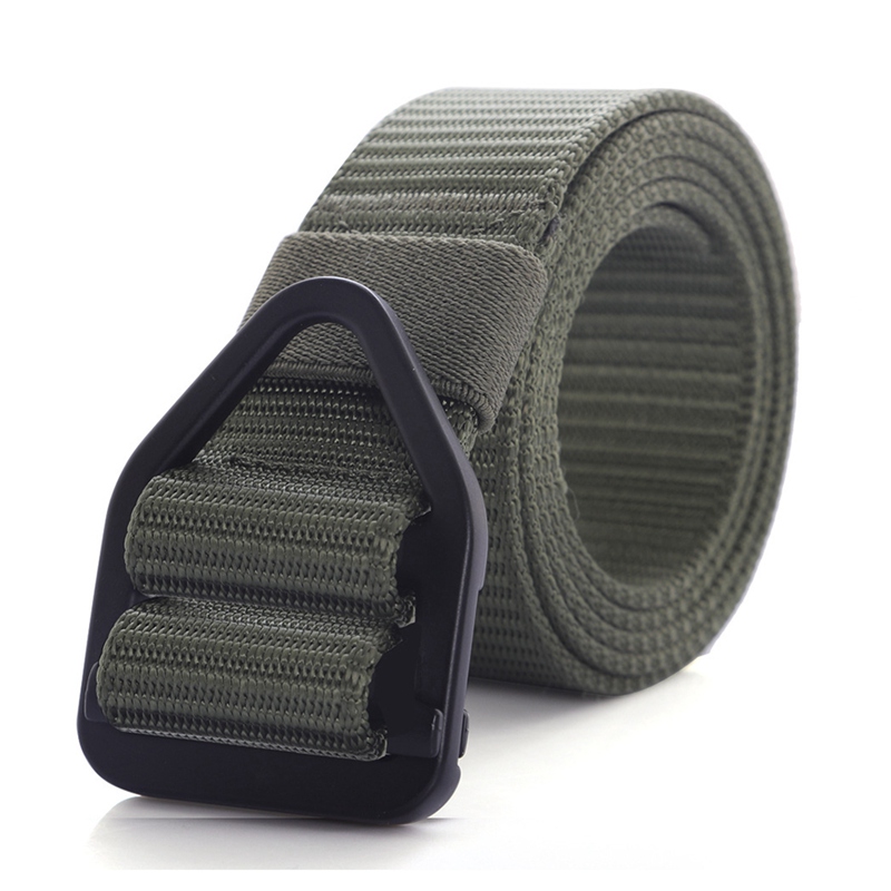 

Canvas Metal Tactical Men Belt Webbing Buckle Adjustable Metal Buckled Waistband