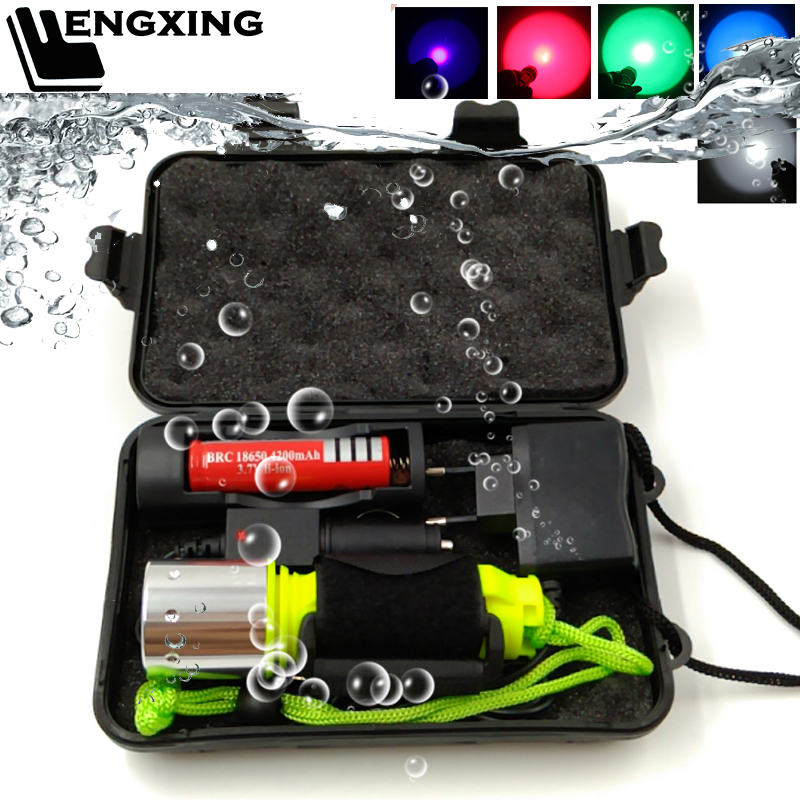 

Diving LED Flashligth XM-L2 U3 Professional Diving Torch Light 2000LM Waterproof Scuba Underwater Light Lamp For Summer Swimming