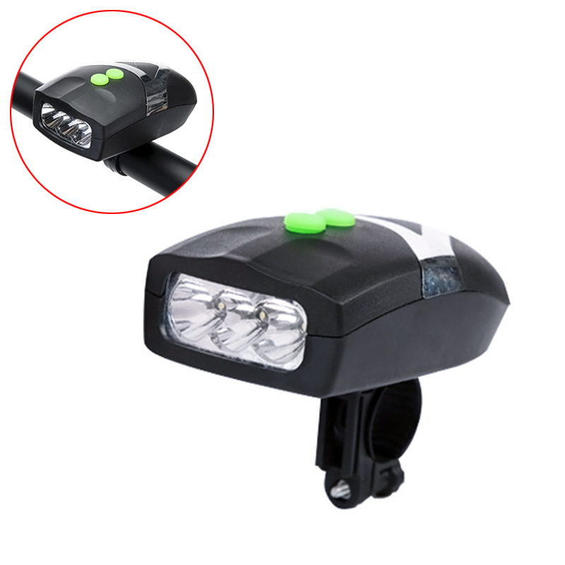 

Ultra Bright 3 LED Bike Cycling Front Head Light Lamp + Electronic Bell Horn Combination Bicycle Accessories YA88