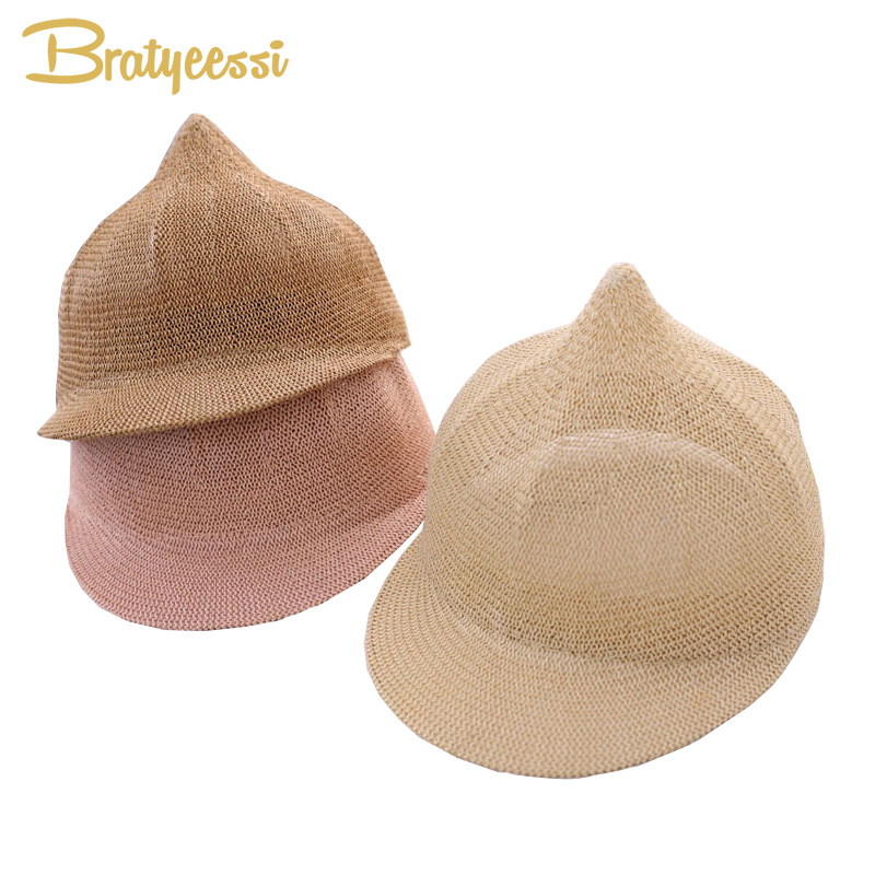

New Summer Kids Hat for Girls Boys Adjustable Baby Cap Children Sun Hats Beach Kids Cap 2-6Y, Beige