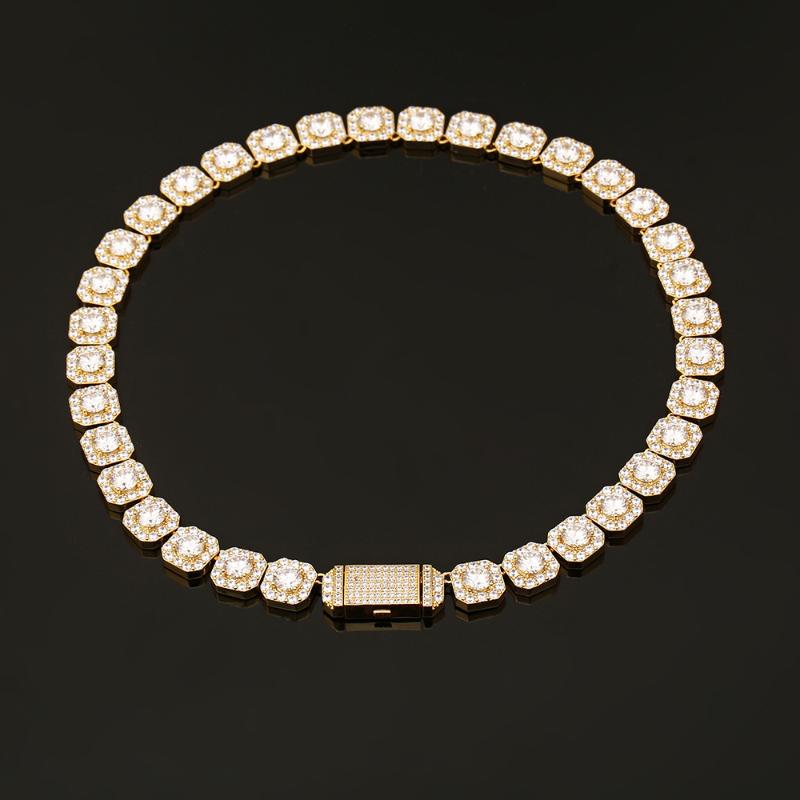 

Funmode Tennis Baguette 12mm Square CZ Luxury Bling Bling Full Iced Out Necklace Hip Hop Jewelry Necklace Wedding Party FN25