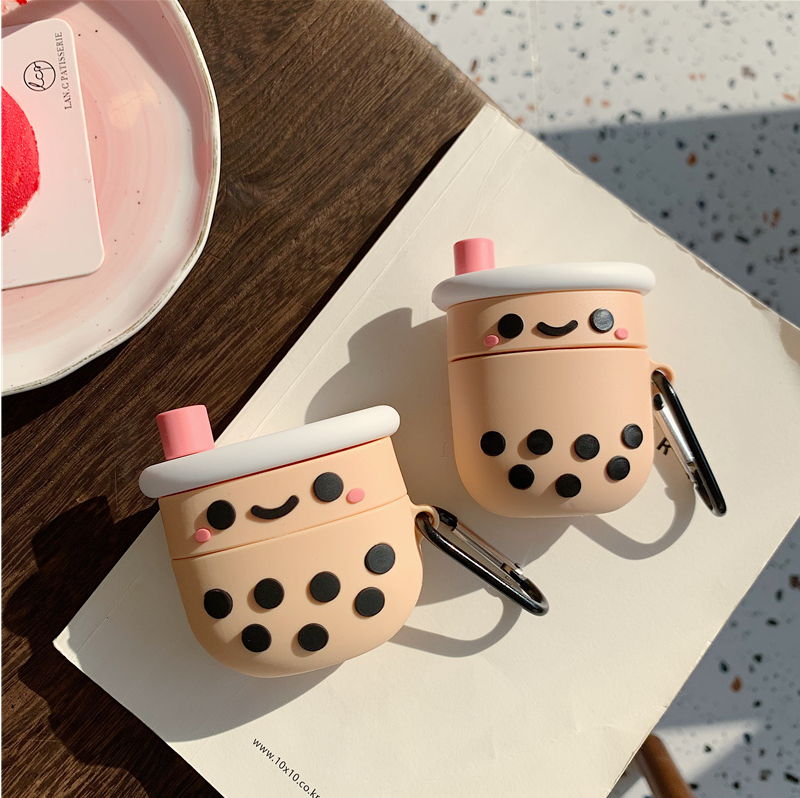 

3D Boba Tea Silicone Case for Apple Airpods 3/2/1 Case Bluetooth earphone protective cover for Air pods Pro Cases soft capa, Mix colors