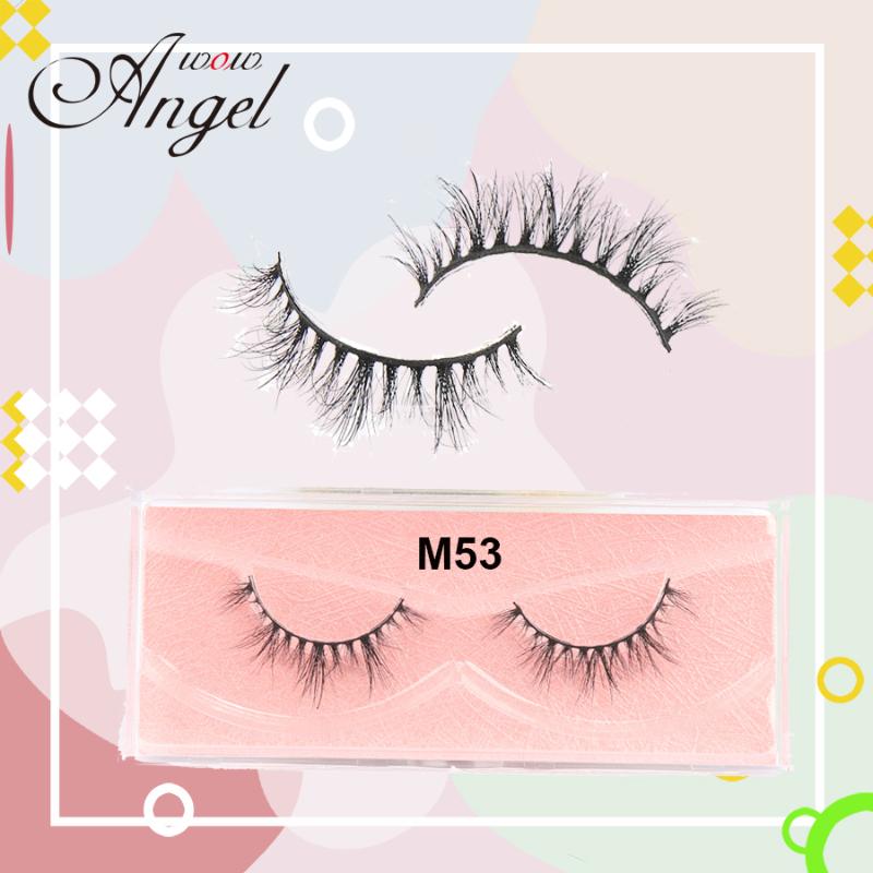 

WOWANGEL Mink Lashes Natural Fluffy Volume Strands Cruelty 3D Mink Eyelashes Cruelty free Full Strip Lashes Makeup M53