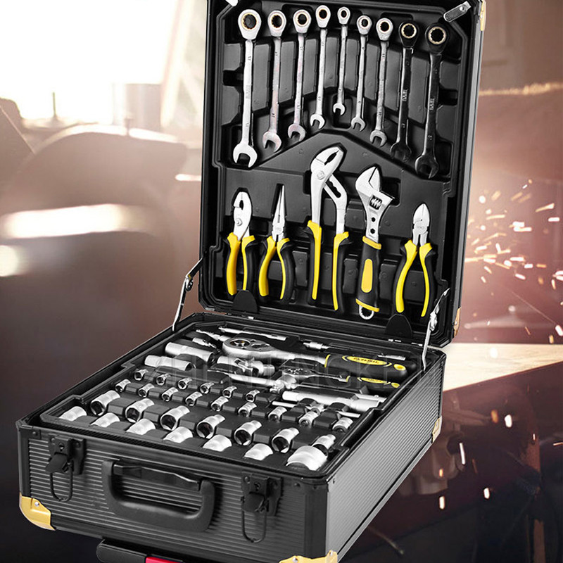 

186-piece Tool Set Home Manual Hardware Tools Combination Aluminum Alloy Repair Maintenance Equipment Box Power Tool Combination